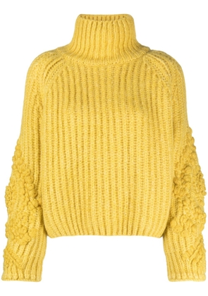 Ermanno Scervino floral-embroidered knitted jumper - Yellow