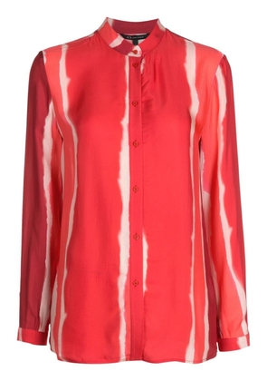 Armani Exchange abstract-print band-collar shirt - Red