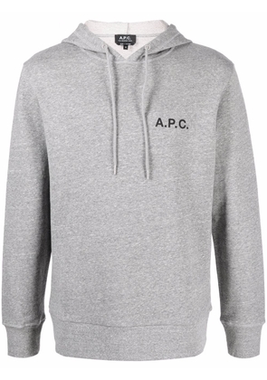 A.P.C. logo-print pullover hoodie - Grey