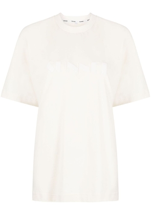 Sunnei logo-print cotton T-shirt - Neutrals