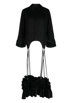 Noir Kei Ninomiya ruffle-detailing cotton shirt - Black