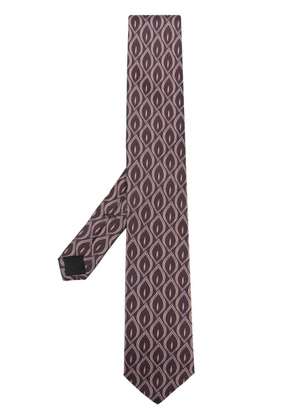 Lardini geometric-pattern silk tie - Blue