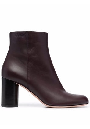 Bally zip-up heeled leather boots - Brown