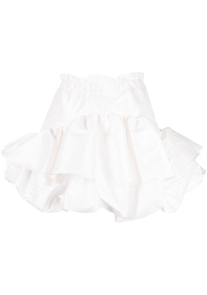 Kika Vargas tiered ruffled mini skirt - White