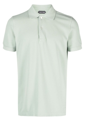 TOM FORD short-sleeved cotton polo shirt - Green
