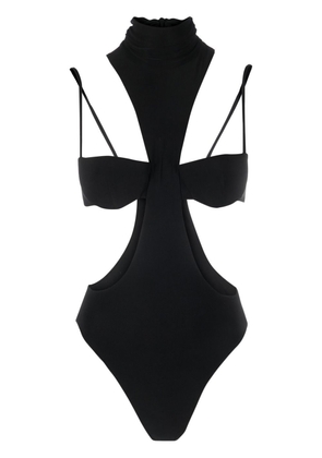 LaQuan Smith cut-out sleeveless bodysuit - Black