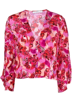 IRO floral-print V-neck blouse - Pink