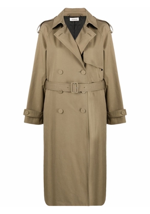 There Was One long cotton trench coat - Green