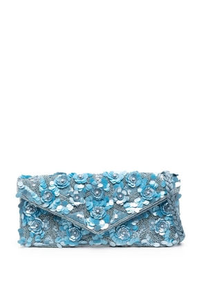 P.A.R.O.S.H. floral sequin-embellished clutch bag - Blue