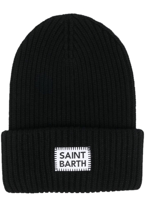 MC2 Saint Barth logo-patch knit beanie - Black