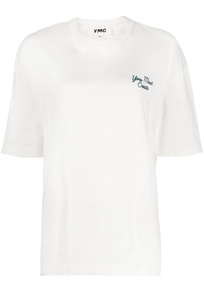 YMC Triple slogan-embroidered T-shirt - White