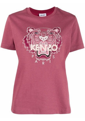 Kenzo tiger-embroidered T-shirt - Pink