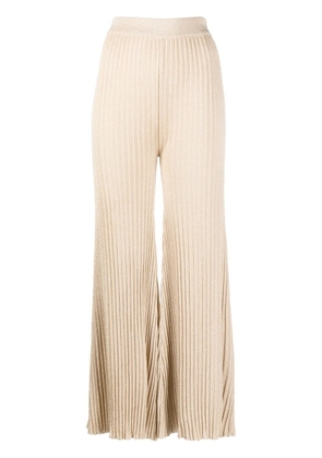 Rochas ribbed wide-leg lurex trousers - Gold