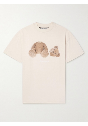 Palm Angels - Logo-Print Cotton-Jersey T-Shirt - Men - Neutrals - XS