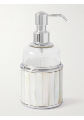 Lorenzi Milano - Glass, Mother-of-Pearl And Chrome-Plated Soap Dispenser - Men - White