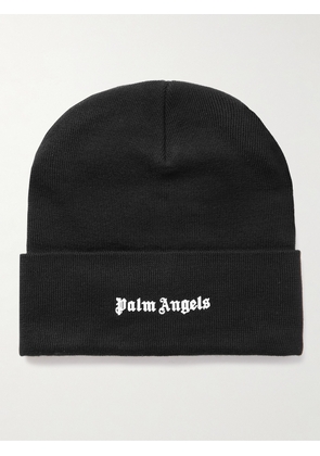 Palm Angels - Logo-Print Wool-Blend Beanie - Men - Black