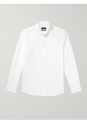 A.P.C. - Greg Button-Down Collar Logo-Embroidered Cotton Oxford Shirt - Men - White - XS
