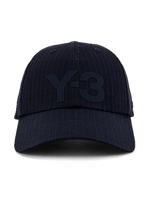Y-3 Yohji Yamamoto Ripstop Logo Cap in Legend Ink - Blue. Size all.