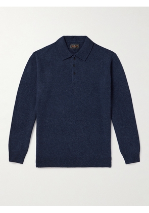 Beams Plus - Wool Polo Shirt - Men - Blue - S