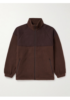 Beams Plus - Mil Panelled Cotton-Jersey and Fleece Zip-Up Jacket - Men - Brown - S