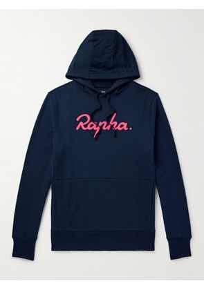 Rapha - Slim-Fit Logo-Embroidered Cotton-Jersey Cycling Hoodie - Men - Blue - XS