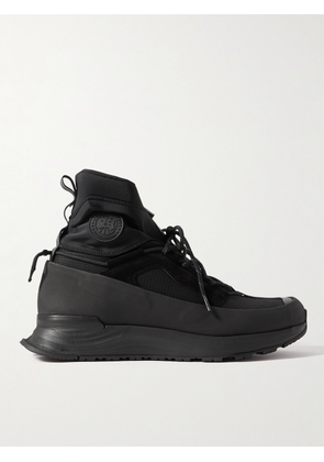 Canada Goose - Glacier Trial Jersey, Suede and Leather-Trimmed Ripstop High-Top Hiking Sneakers - Men - Black - US 7
