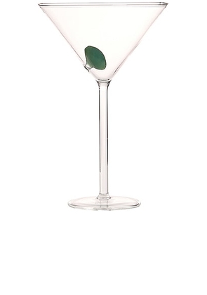 Maison Balzac Martini Glass in Clear & Opaque Olive - NA. Size all.