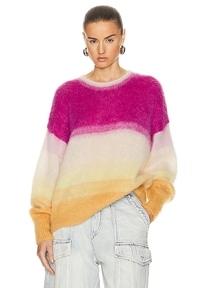Isabel Marant Etoile Drussell Sweater in Fuschia & Yellow - Fuchsia. Size 34 (also in 36, 38, 40, 42).