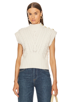Veronica Beard Holton Knit Vest in Ivory. Size M, S, XL.