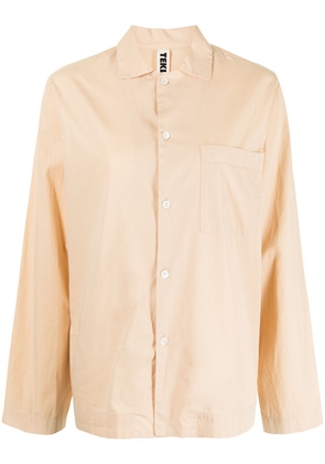 TEKLA poplin long-sleeve pajama shirt - Brown