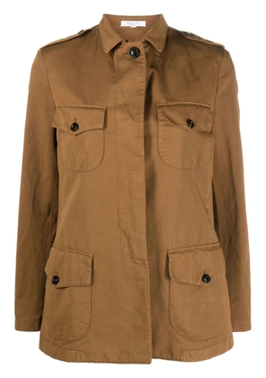 Boglioli peak-lapels button-up twill jacket - Brown