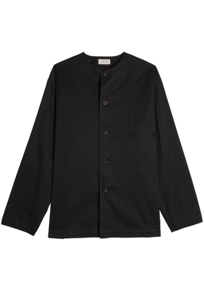 Lemaire collarless cotton shirt - Black