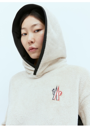 Moncler Grenoble Logo Patch Hooded Sweatshirt - Woman Sweatshirts Beige L