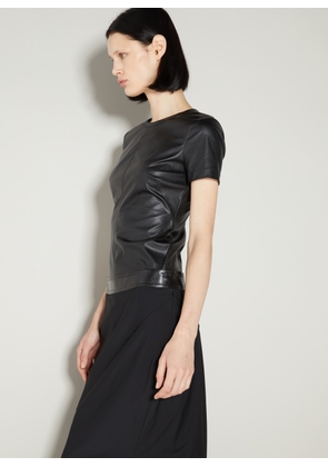 Helmut Lang Faux Leather T-shirt - Woman T-shirts Black L