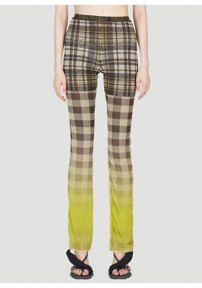 Ottolinger Mesh Plaid Pants - Woman Pants Yellow Xs