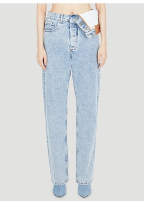 Y/Project Asymmetric Waist Jeans - Woman Jeans Blue 26