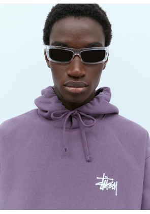 Stüssy Logo Print Hooded Sweatshirt - Man Sweatshirts Purple L