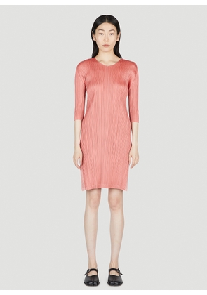 Pleats Please Issey Miyake Pleated Midi Dress - Woman Dresses Pink 5