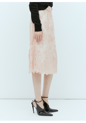 Gucci Floral Lace Midi Skirt - Woman Skirts Pink It - 40
