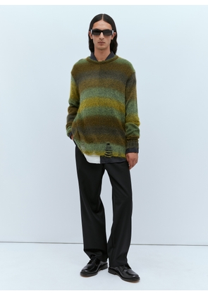 Song for the Mute Distressed Oversized Mohair Sweater - Man Knitwear Green M
