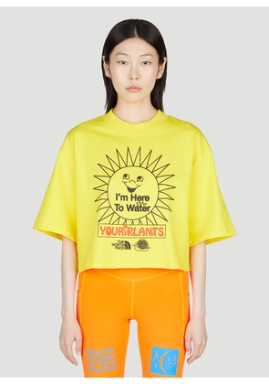 The North Face x Online Ceramics Cropped Print T-shirt - Woman T-shirts Yellow Xl