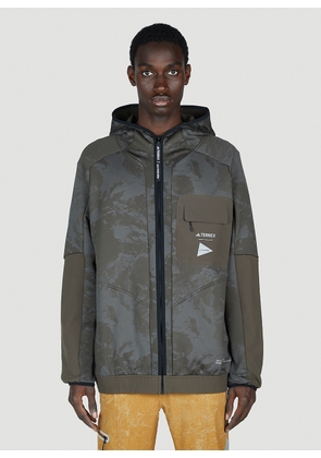 adidas Terrex x And Wander Graphic Print Hooded Jacket - Man Jackets Khaki M