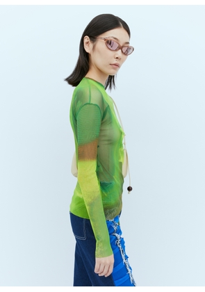 Paula Canovas del Vas Long Sleeve Mesh Top - Woman Tops Green L
