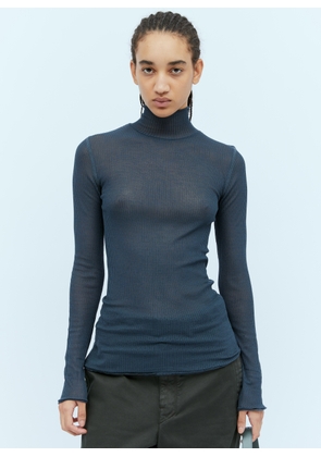 Lemaire Seamless High Neck Long Sleeve Top - Woman Tops Blue L