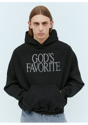 Praying God's Favorite Rhinestone Hooded Sweatshirt -  Sweatshirts Black Xs