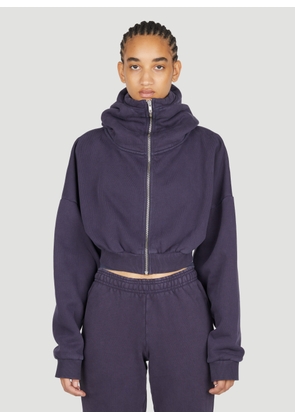 Entire Studios Cropped Hooded Zip-up Sweatshirt - Woman Sweatshirts Navy Xs