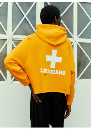 Liberal Youth Ministry Lifeguard Distressed Hooded Sweatshirt - Man Sweatshirts Orange M