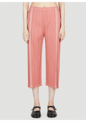 Pleats Please Issey Miyake Cropped Pleated Pants - Woman Pants Pink 5
