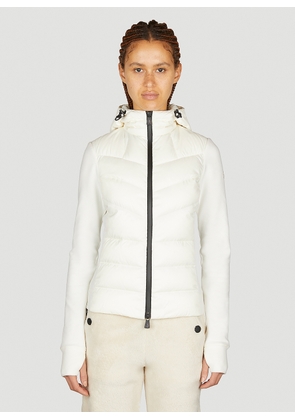 Moncler Grenoble Partially Quilted Zip-up Hooded Cardigan - Woman Jackets White S
