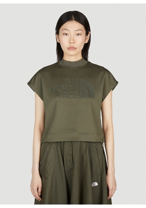 The North Face Black Series Logo Print Cropped T-shirt - Woman Tops Green Xs